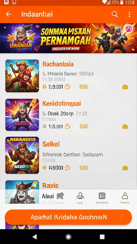 Tampilan awal game yang menarik dan intuitif.