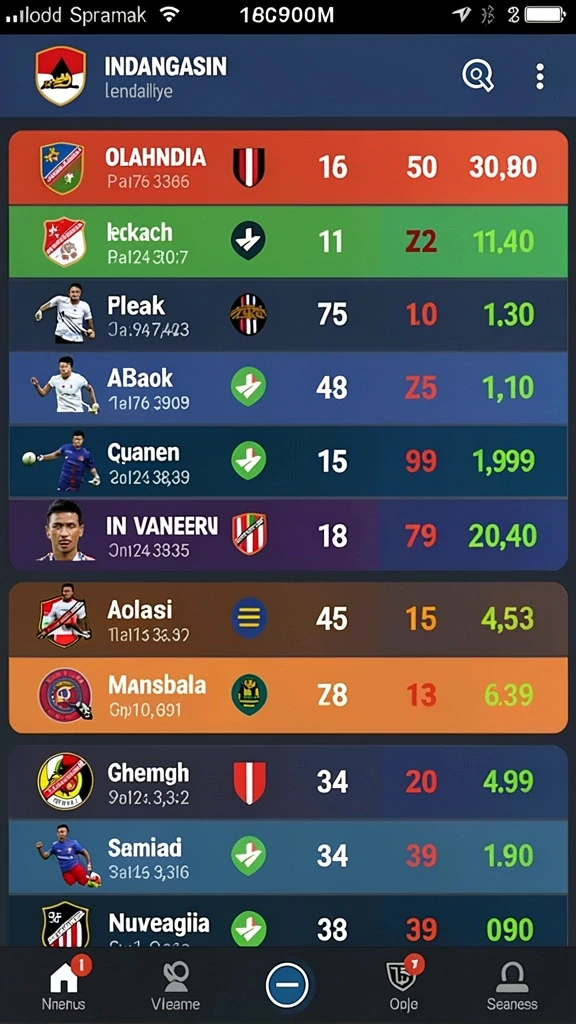 Leaderboard untuk melihat peringkat pemain dan kompetisi.