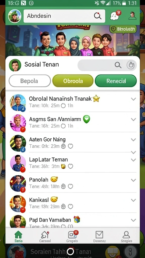 Berbagai karakter yang bisa dipilih oleh pemain.