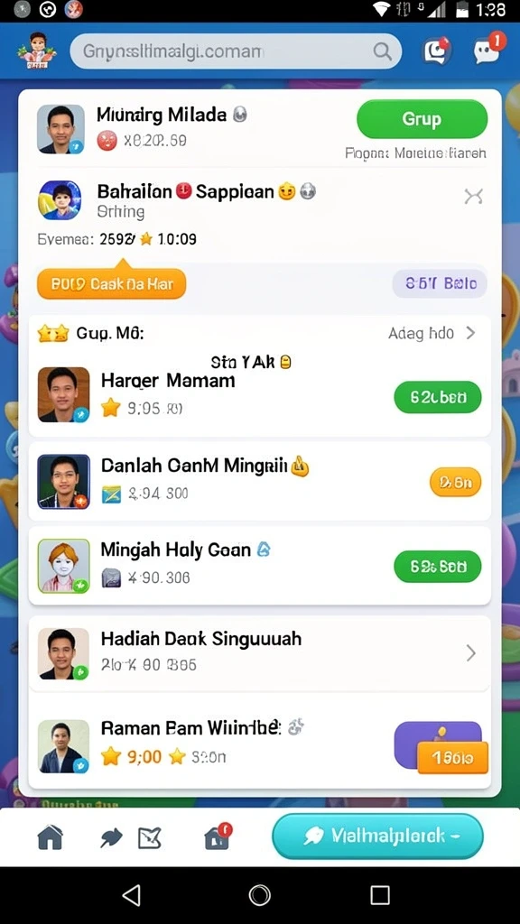 Tampilan antarmuka aplikasi SINARTOGEL yang modern.